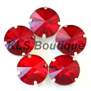 Ref 118 - 5 Strass à Coudre 16 mm Rouge