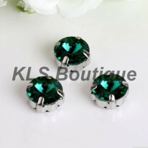 Ref 132 - 10 Strass à Coudre 10 mm Emeraude