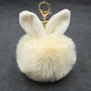 Ref 158 - Porte Clé Fourrure Ecru