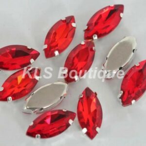Ref 108 - 10 Strass Navette à Coudre 7 x 15 mm